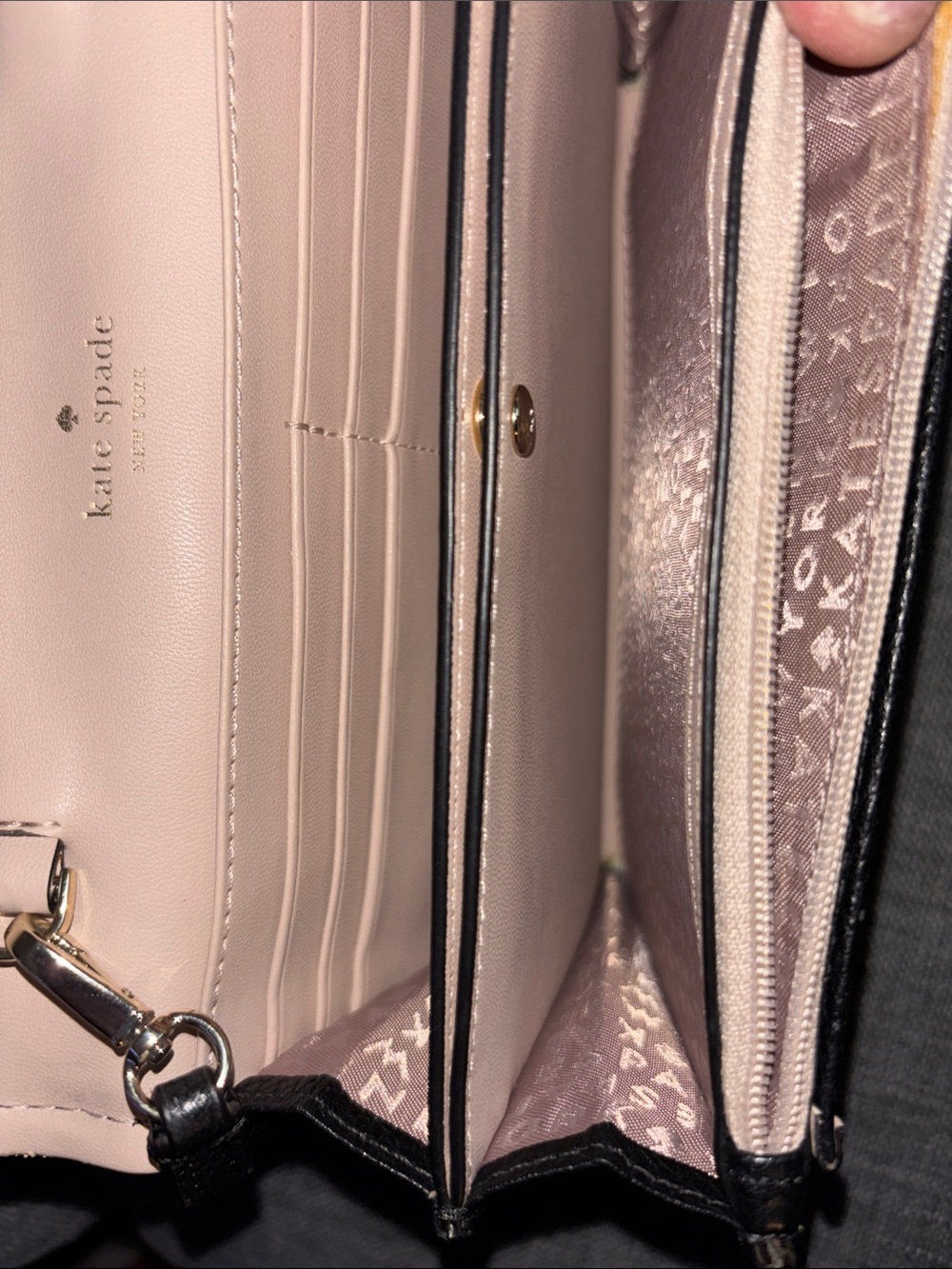 kate spade Black Pebbled Leather Crossbody with Cream Trim - Picture 2 of 2